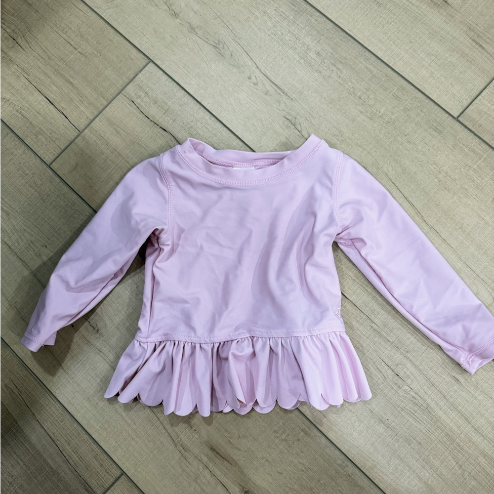 Ruffle Butts Light Pink Kids 18-24 Months Rashguard